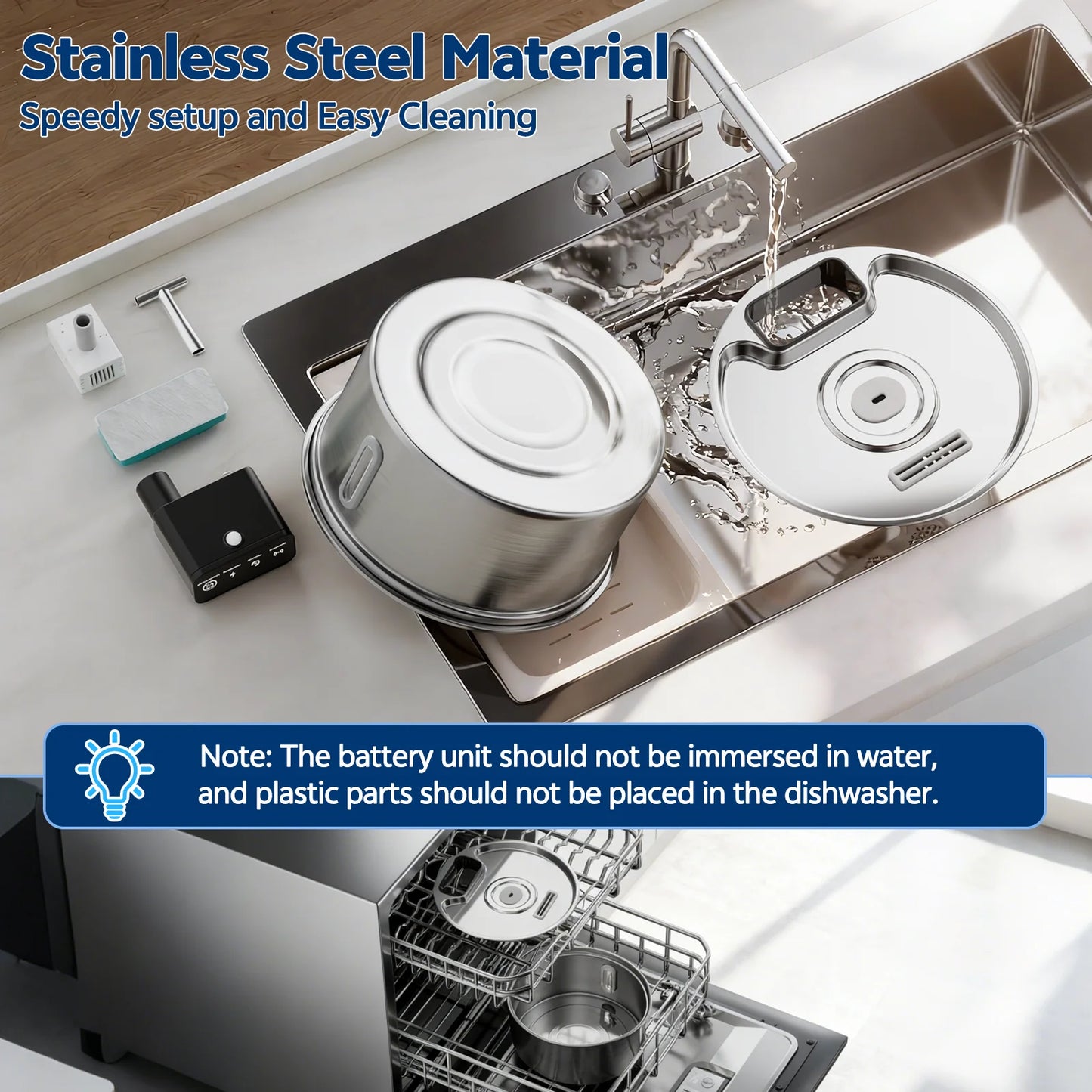 Stainless Steel Cat Water Fountain 3.2L Wireless