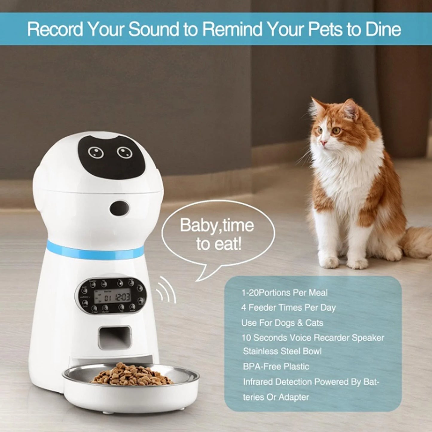 Automatic Timed Pet Feeder with Voice Recording