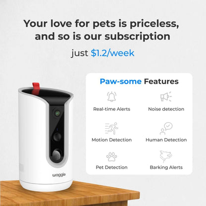 WaggleCam 2K Pet Camera with Treat Dispenser
