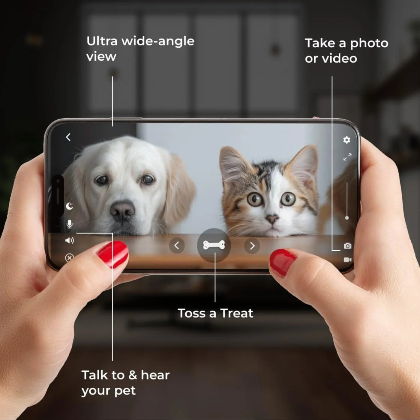 WaggleCam 2K Pet Camera with Treat Dispenser