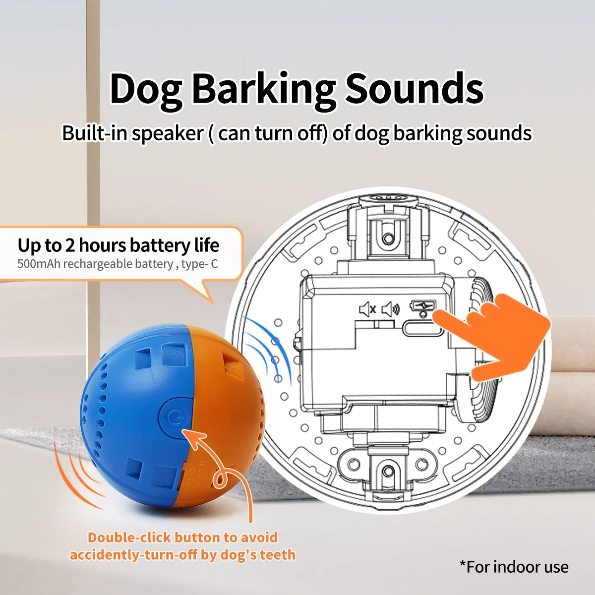 Rechargeable Motion Activated Dog Toy Ball
